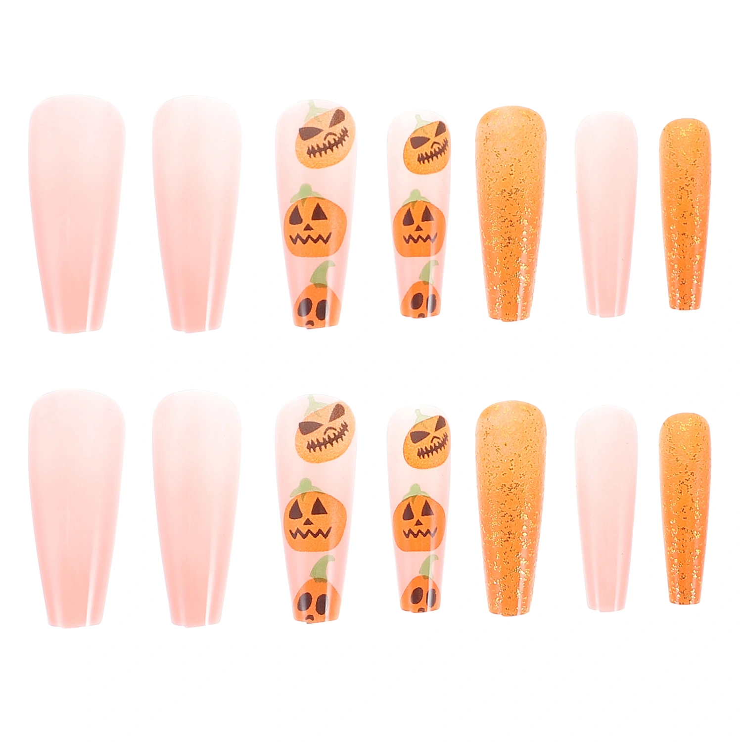 1 Box Halloween Press on Nails Fake Nails False Nails Pumpkin Nail Tips