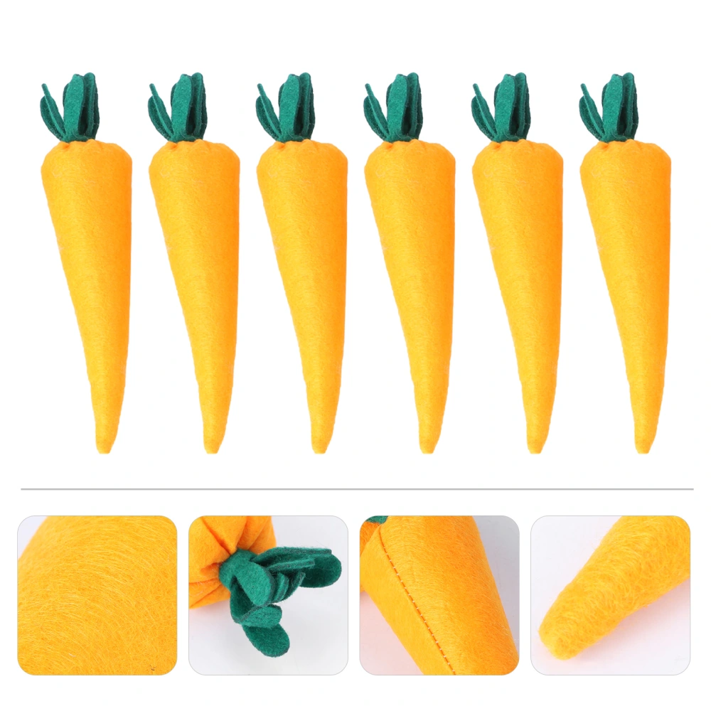 6pcs Easter Carrot Ornaments Home Carrot Decoration Creative Carrot Toy