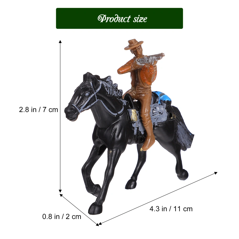 4pcs Cowboy Riding Design Model Toys Kids House Games Toy (Random Color)