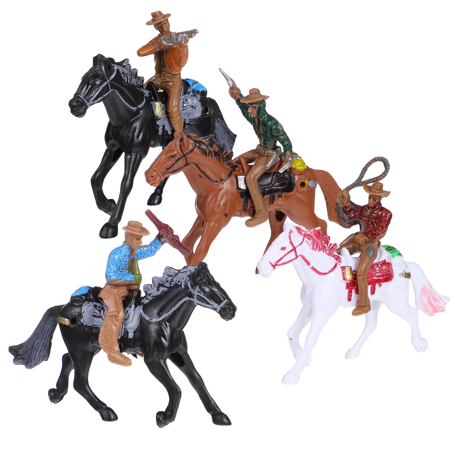4pcs Cowboy Riding Design Model Toys Kids House Games Toy (Random Color)