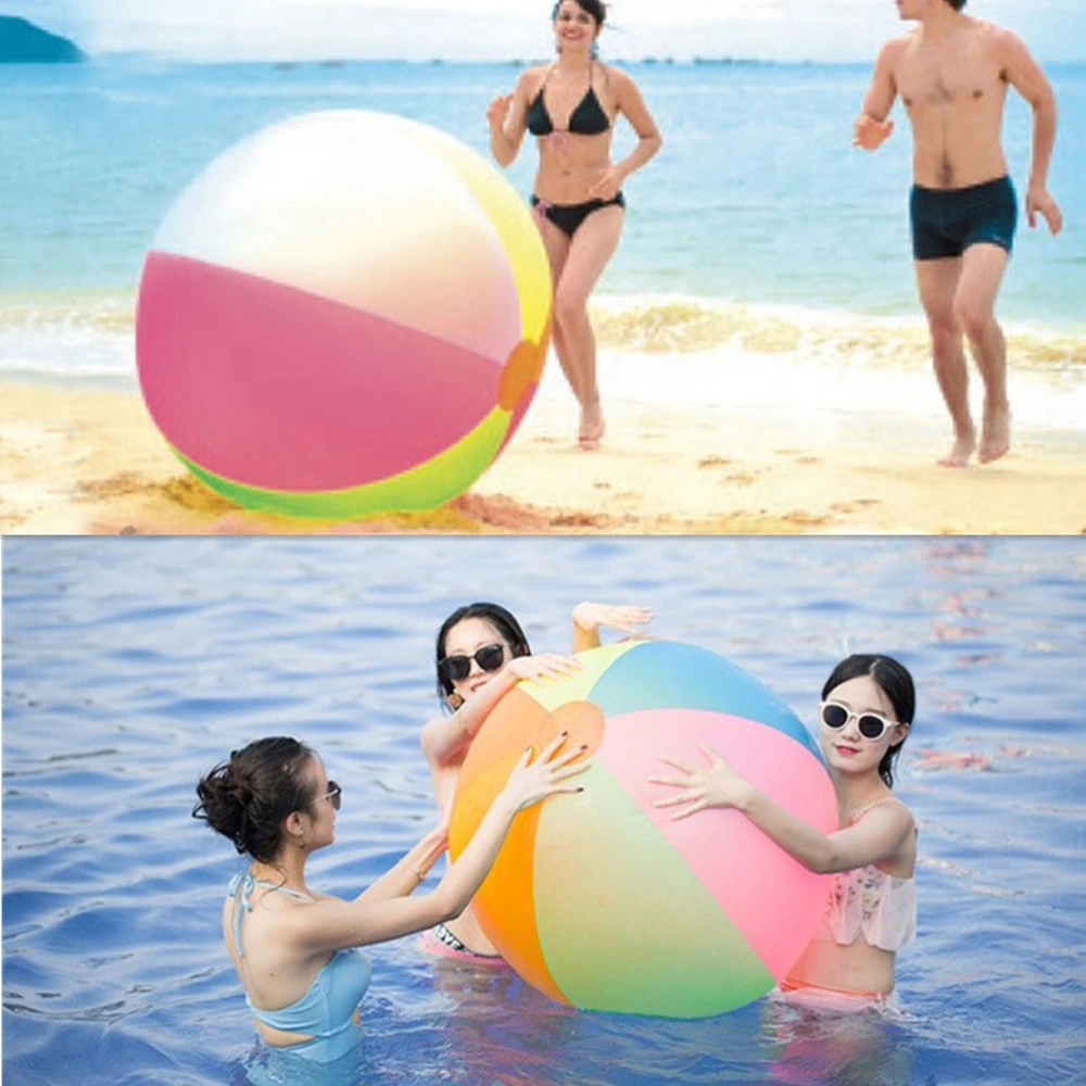 Inflatable Rainbow Beach Ball Summer Funny Water Fun Play Beach Ball Pool Ball Toy for Kids