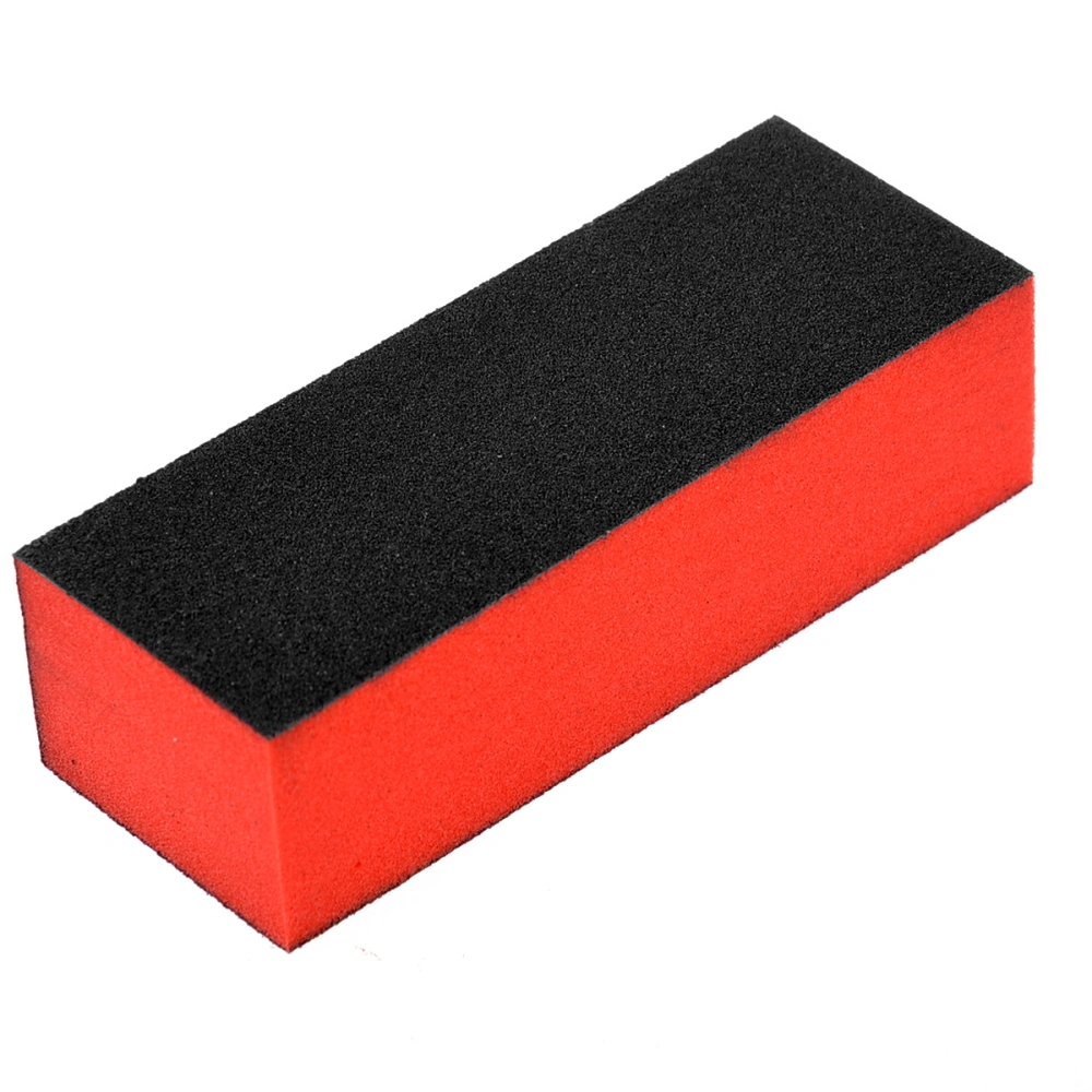 10pcs Washable 3-Sided Sponge Nail Files Nail Buffers Nail Sanding Blocks (Black+Red)