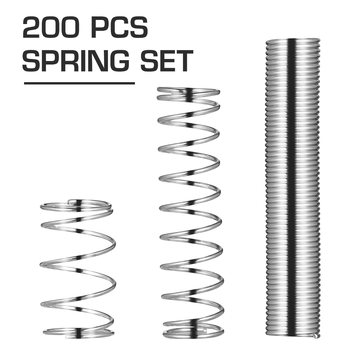WINOMO 200PCS Spring Assortment Spiral Spring Galvanized Spring Set Spring Rate Extension Spring