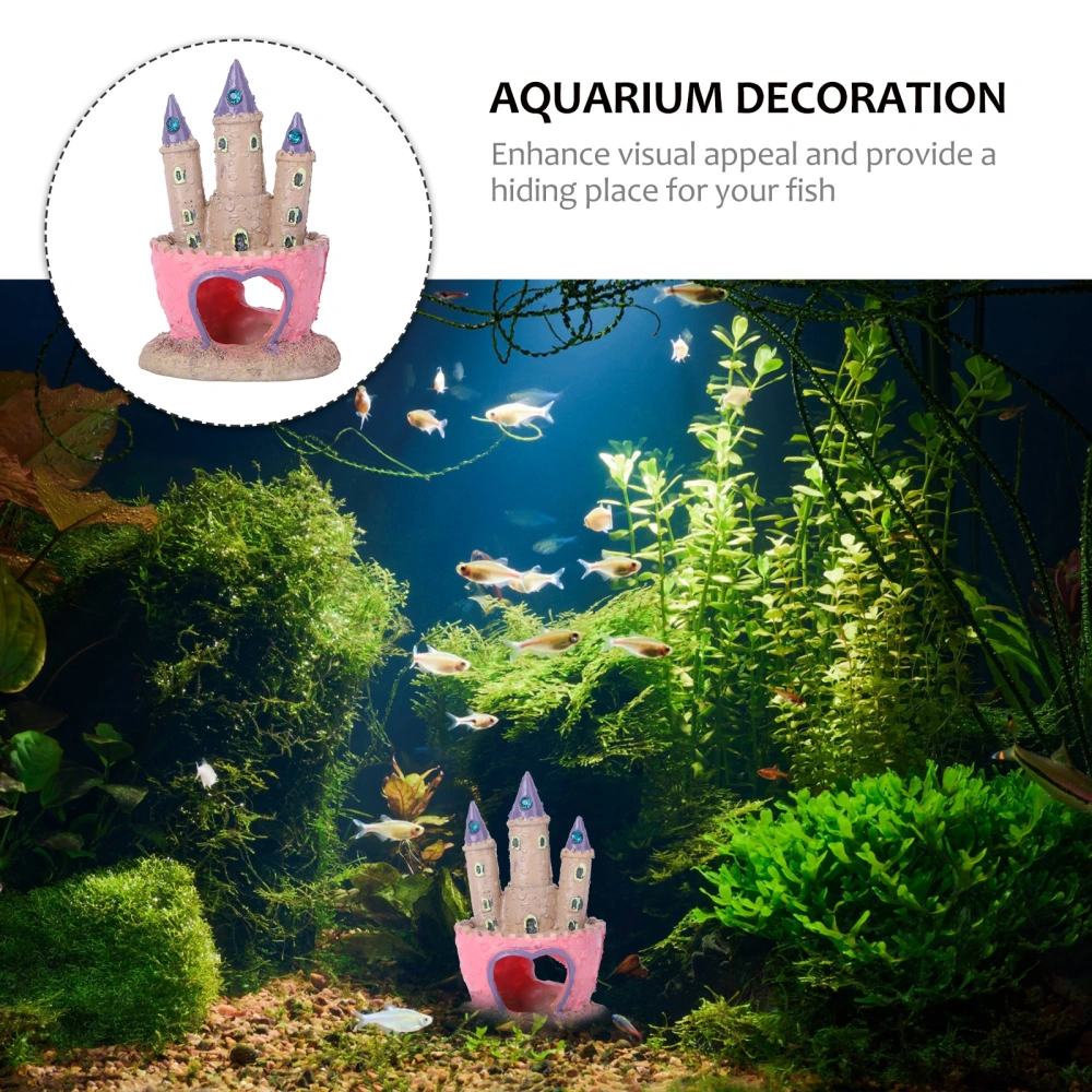 Aquarium Landscaping Castle Fish Tank Castle Decoration Fish Hidden Cave Cartoon Castle Model