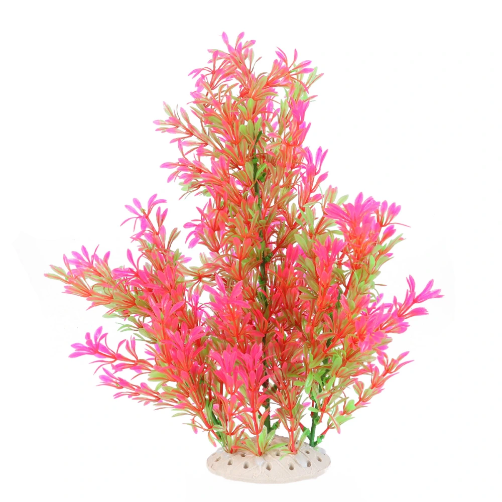 1pc Artificial Aquatic Water Grass Aquarium Plants Plastic Fish Tank Decorations Vivid Simulation Plant for Fish Tank Decor (Pink)