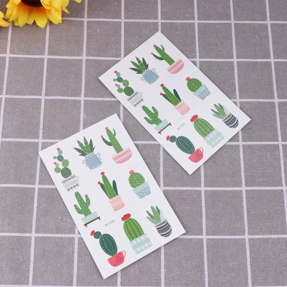 10PCS Eco-friendly Waterproof Colored Drawing Stickers Lovely Cartoon Plants Body Stickers