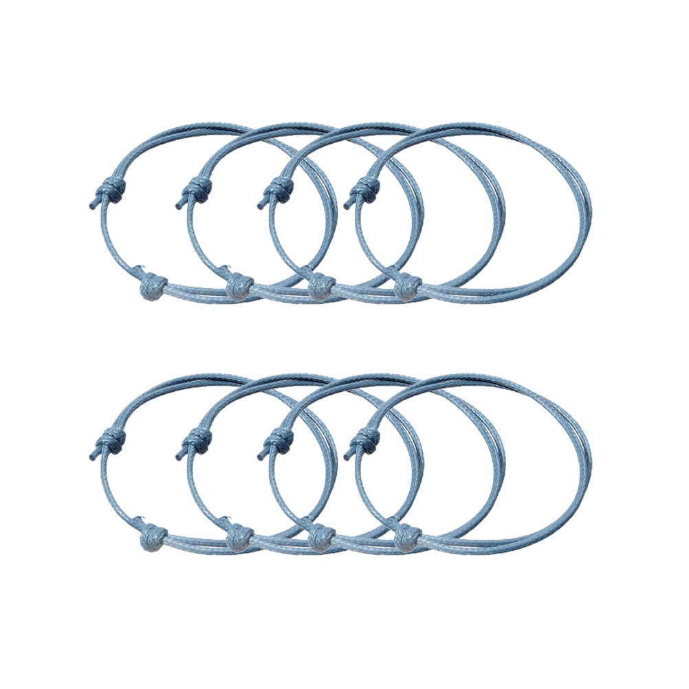 10pcs Colorful Adjustable Wax String Bracelet Fashion Simple Handmade Braided Bracelet Rope (Blue)