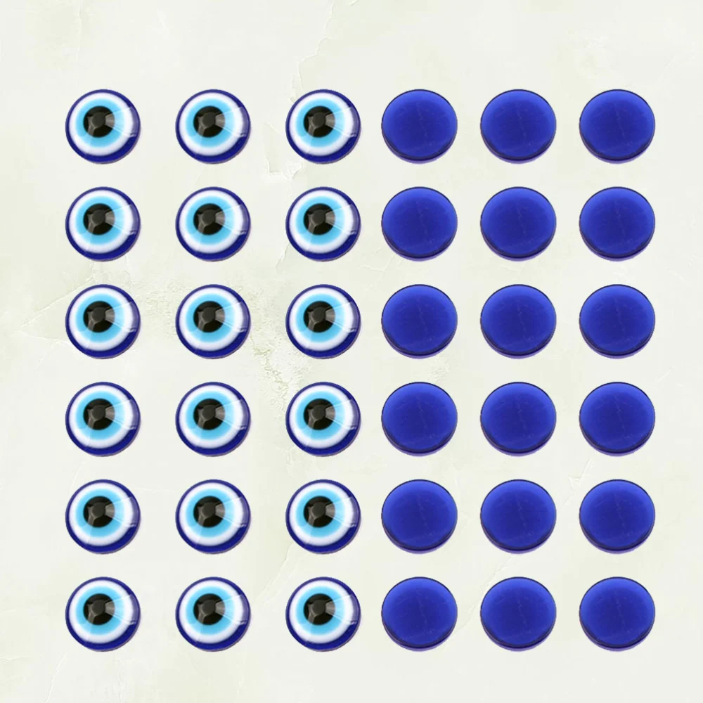 100Pcs Practical Resin Oblate Blue Evil Eye Beads Flat Back Beads for Jewelry Making DIY Scrapbooking (6 x 6mm)