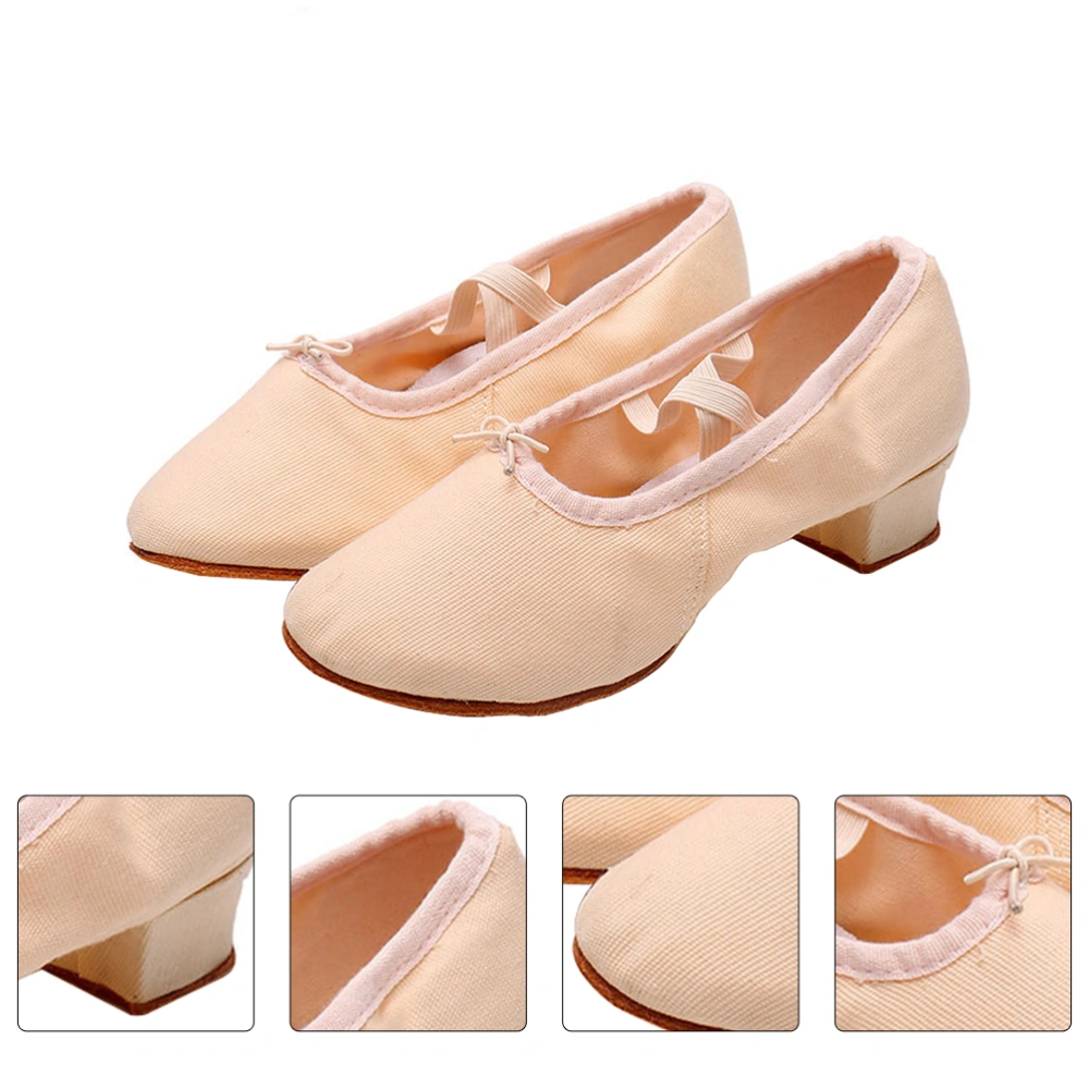 1 Pair Female Sole Low Heel Ballet Dance Shoes Stage Performance Shoes