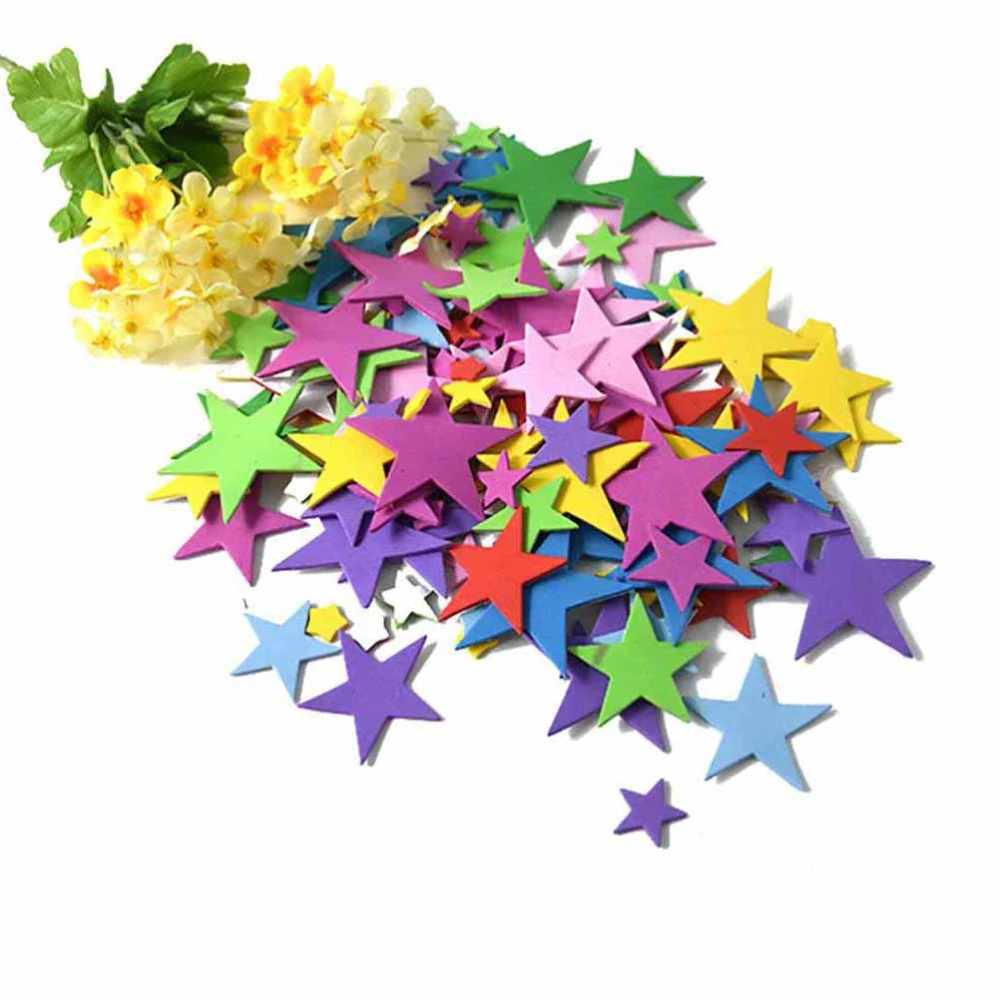 100 Pcs Kids EVA Stickers Self Adhesive Stickers Crafts DIY Accessory (Multicolor)