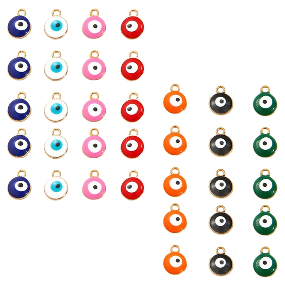 50Pcs Evil Eye Alloy Charms Creative Alloy Pendant Beads for DIY Jewelry