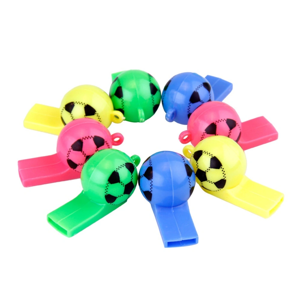 25pcs Plastic Colorful Whistle Football Cheerleading Referee Whistle Kids Sports Whistle Toy for Sports Outdoor Activity (Random Color)