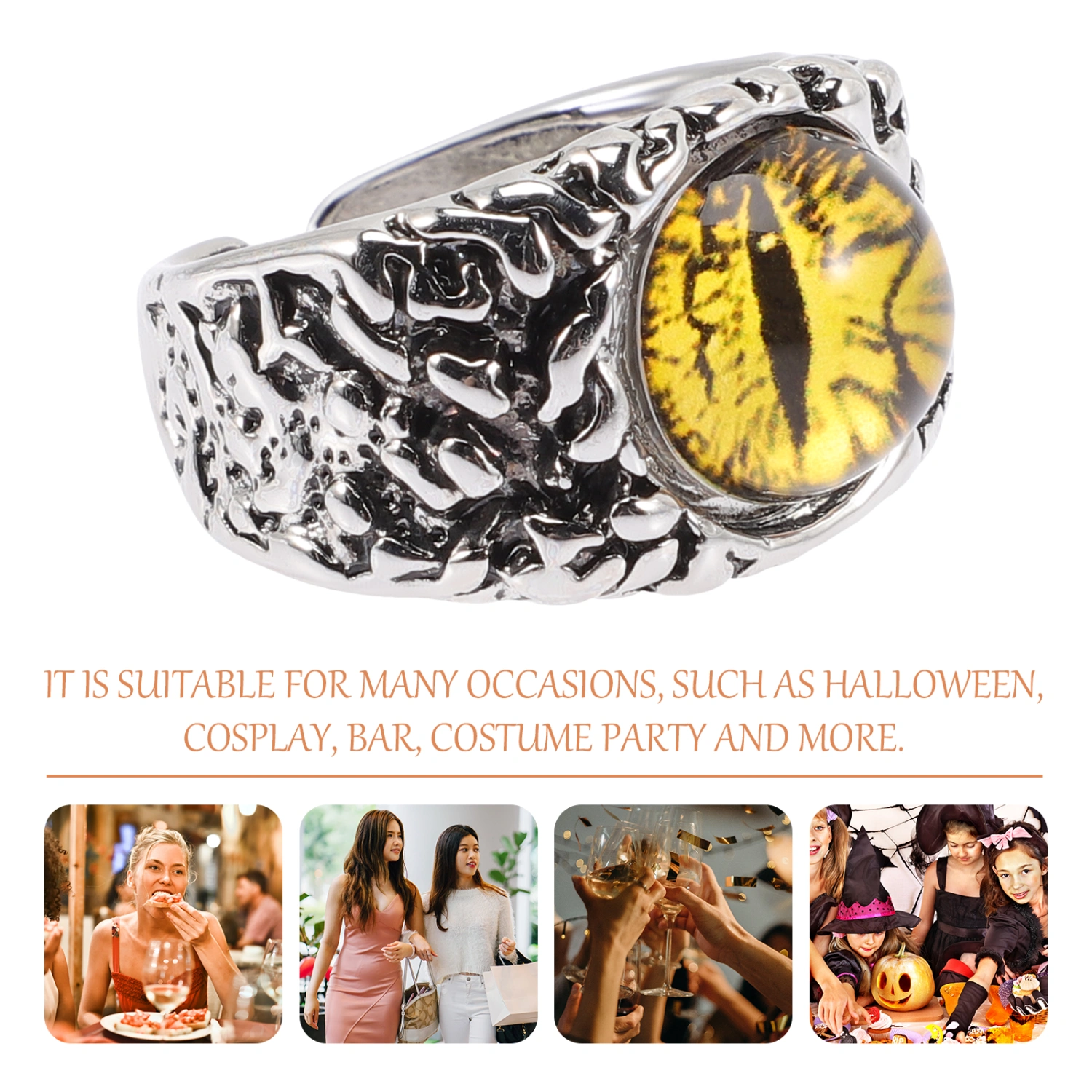 Evil Eye Ring Fashion Alloy Ring Adjustable Open Ring Women Men Finger Jewelry Gift