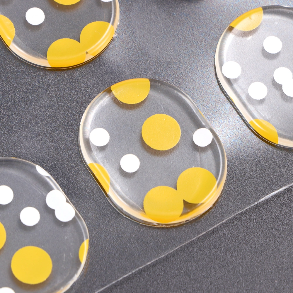 6pcs Silicone Self-adhesive Drum Snare Mute Mat Damper Gel Pad Silicone Drum Damping Drum Damper for Controlling Drum (Yellow Dots)