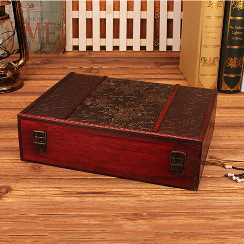 1Pc Classic Wooden Books Storage Box Creative Vintage Desktop Organizer Storage Box for Books Snacks Sundries