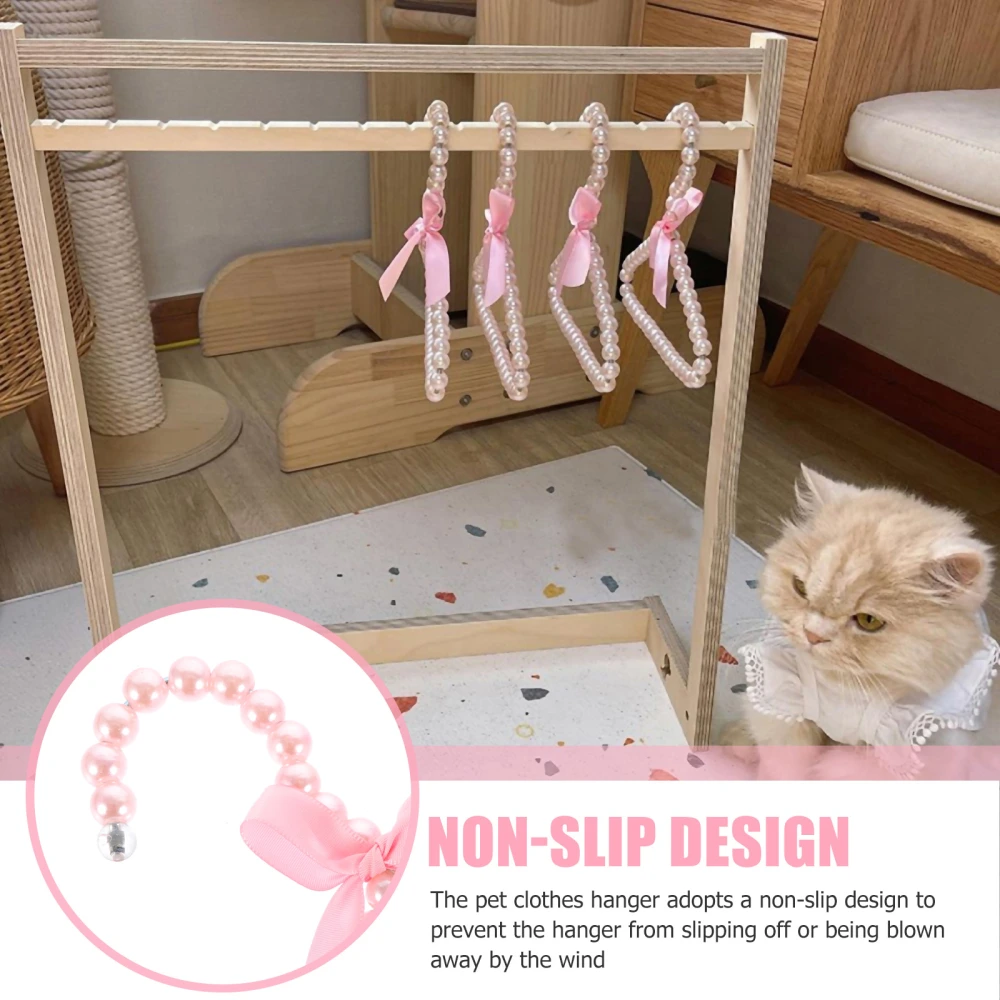 Household Pet Clothes Hanger Decorative Dog Clothing Rack Pearl Coat Hanger