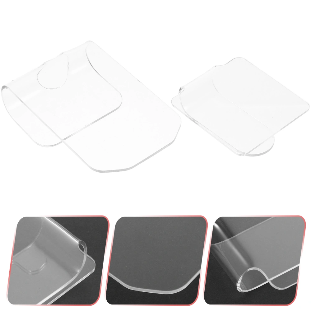 2Pcs Eyeliner Cosmetic Palettes Nail Painting Makeup Palettes Handheld Manicure Palettes Professional Mixing Trays