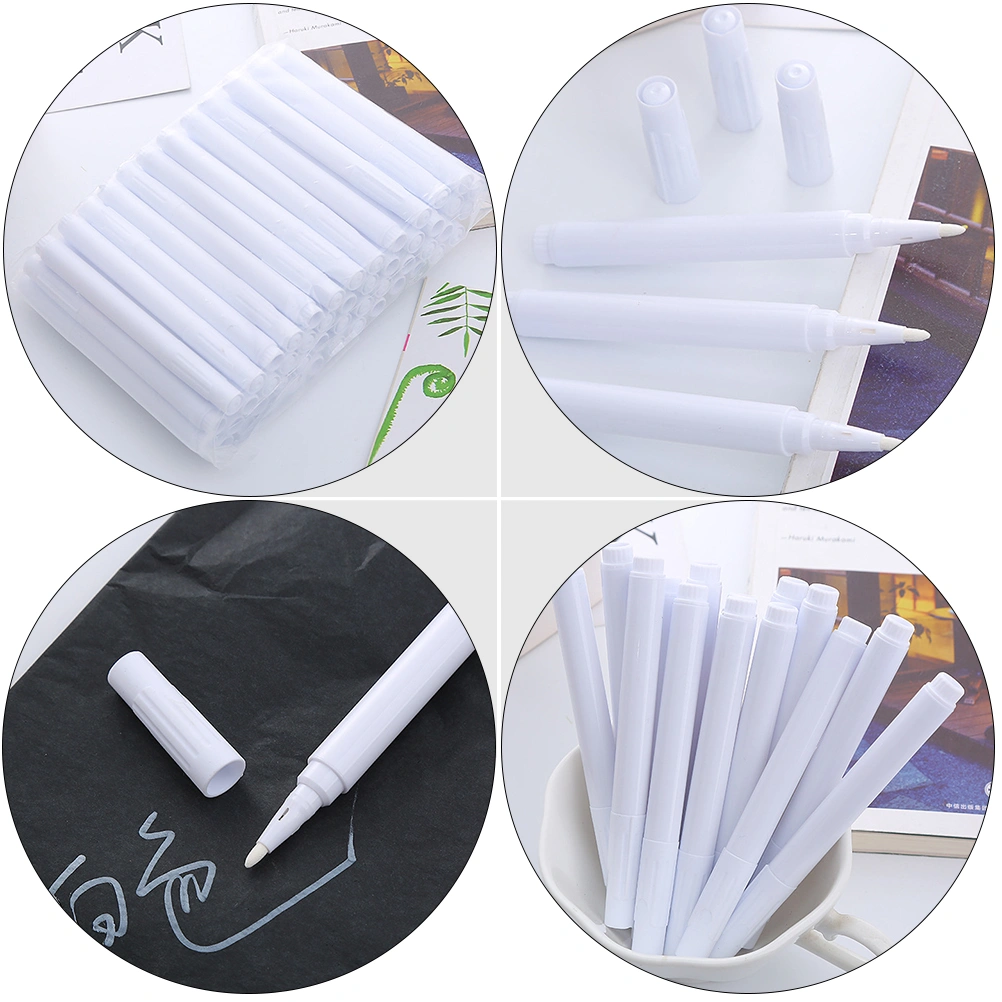 20Pcs White Liquid Chalk Marker Pens Erasable Chalkboard Pens for Blackboard (White)