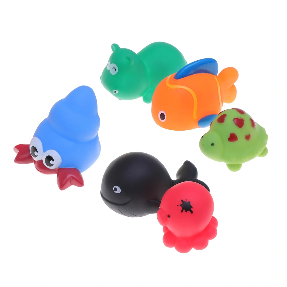 6pcs Baby Bath Marine Organism Toys Floating Animal Bathtub Toy Water Shower Toy