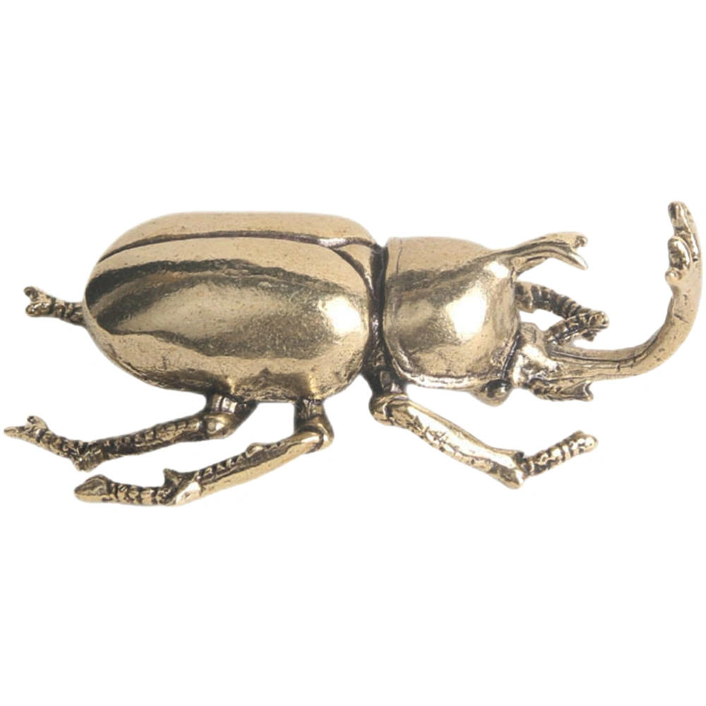 Brass Beetle Mini Tabletop Ornament Desktop Beetle Decoration Mini Beetle Statue