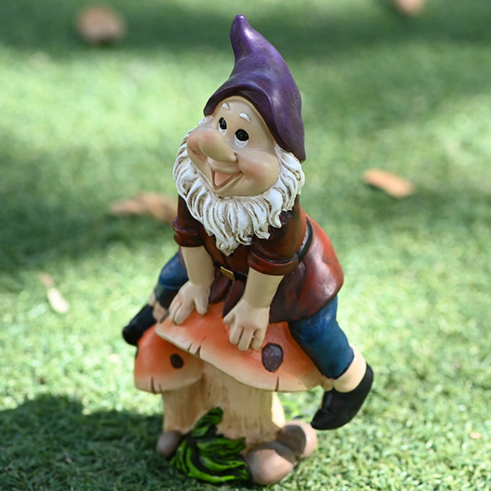 1pc Garden Dwarf Ornament Desktop Miniature Resin Figurine Garden Decor