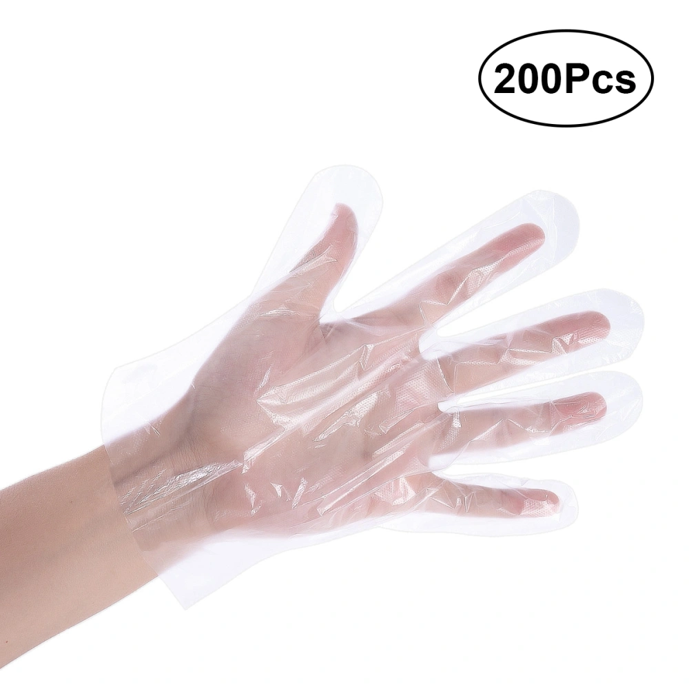 200pcs/ Pack Disposable Plastic PE Gloves for Home Kitchen Restaurant Cooking Industrial Cleaning