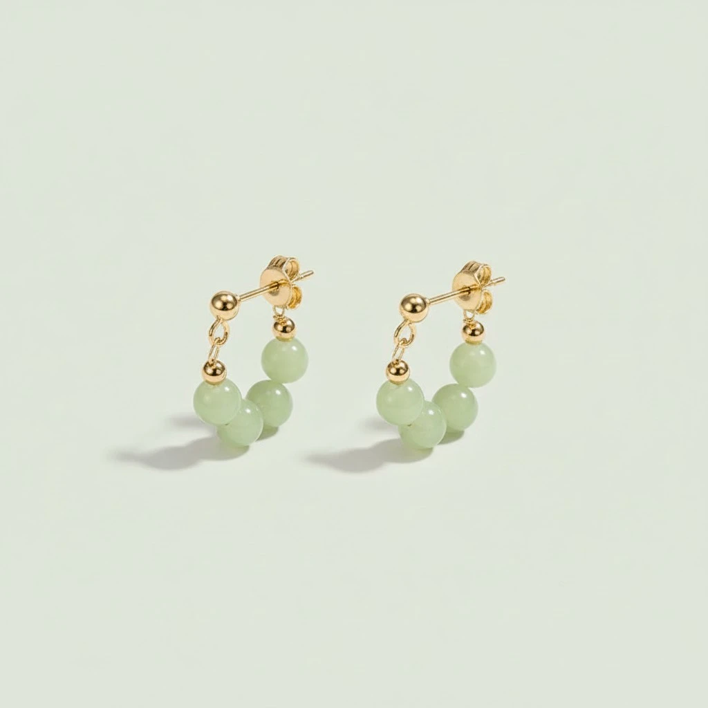 1 Pair Natural Jade Earrings Women Jade Earring Ear Decor Ear Jewelry for Women