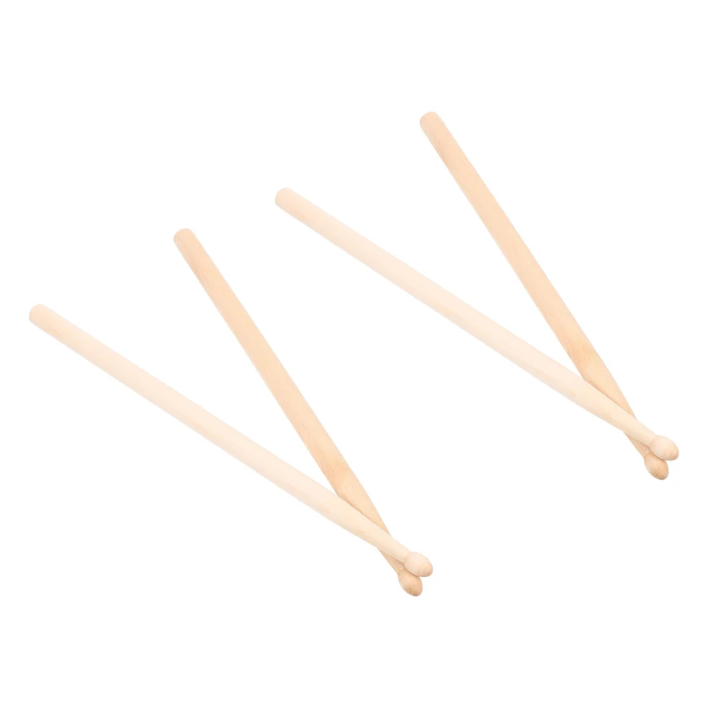 2 Pairs Maple Drum Sticks Drumsticks Wooden Mallets Percussion Instrument Accessory