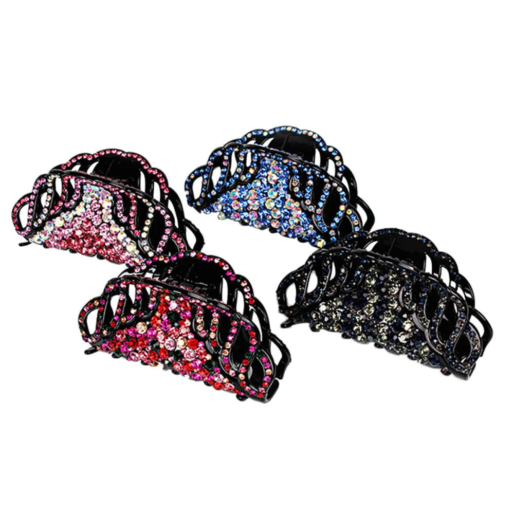 1pc Large Crystal Hair Claw Clips Hair Claw Clamp Hair Accessories for Women and Girls (Random Color)