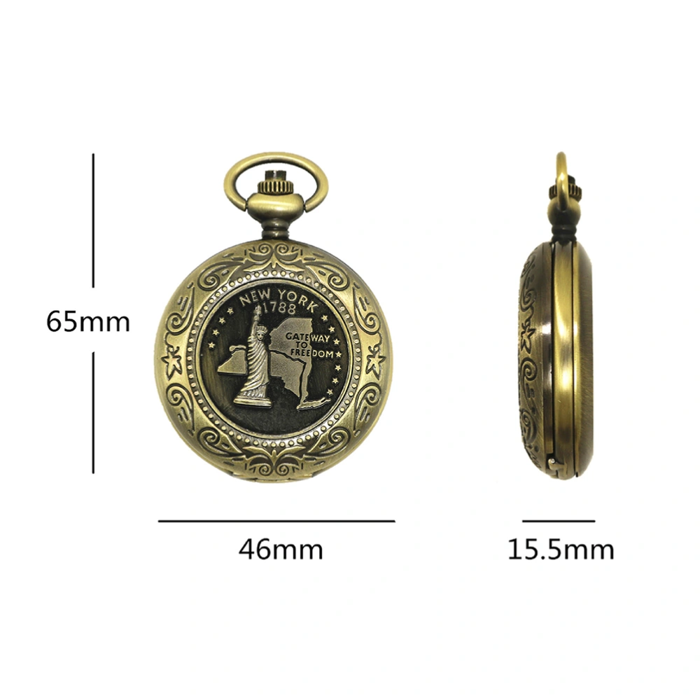 1 Set Portable Pocket Watch Style Compass Vintage Metal Flip-Open Compass Navigation Tools with Chain for Camping Outdoors Hiking