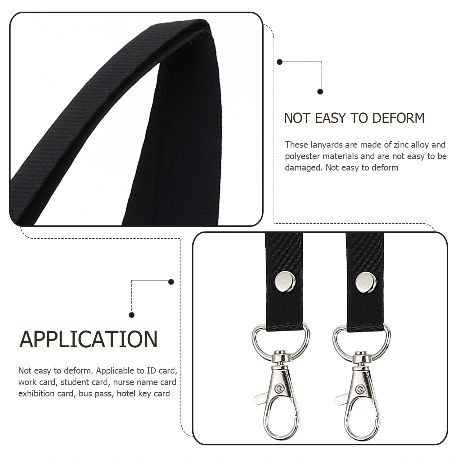 8Pcs School Cards DIY Lanyards Work Cards Cover Buckle Neck Hanging Straps