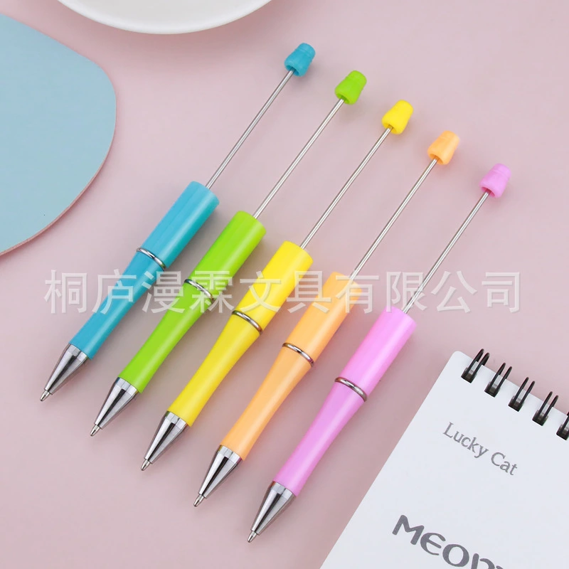 10Pcs Beadable Pen Beaded Pen Ballpoint Pen Plastic Crafting Pen For Rewards Plastic Bead Pen