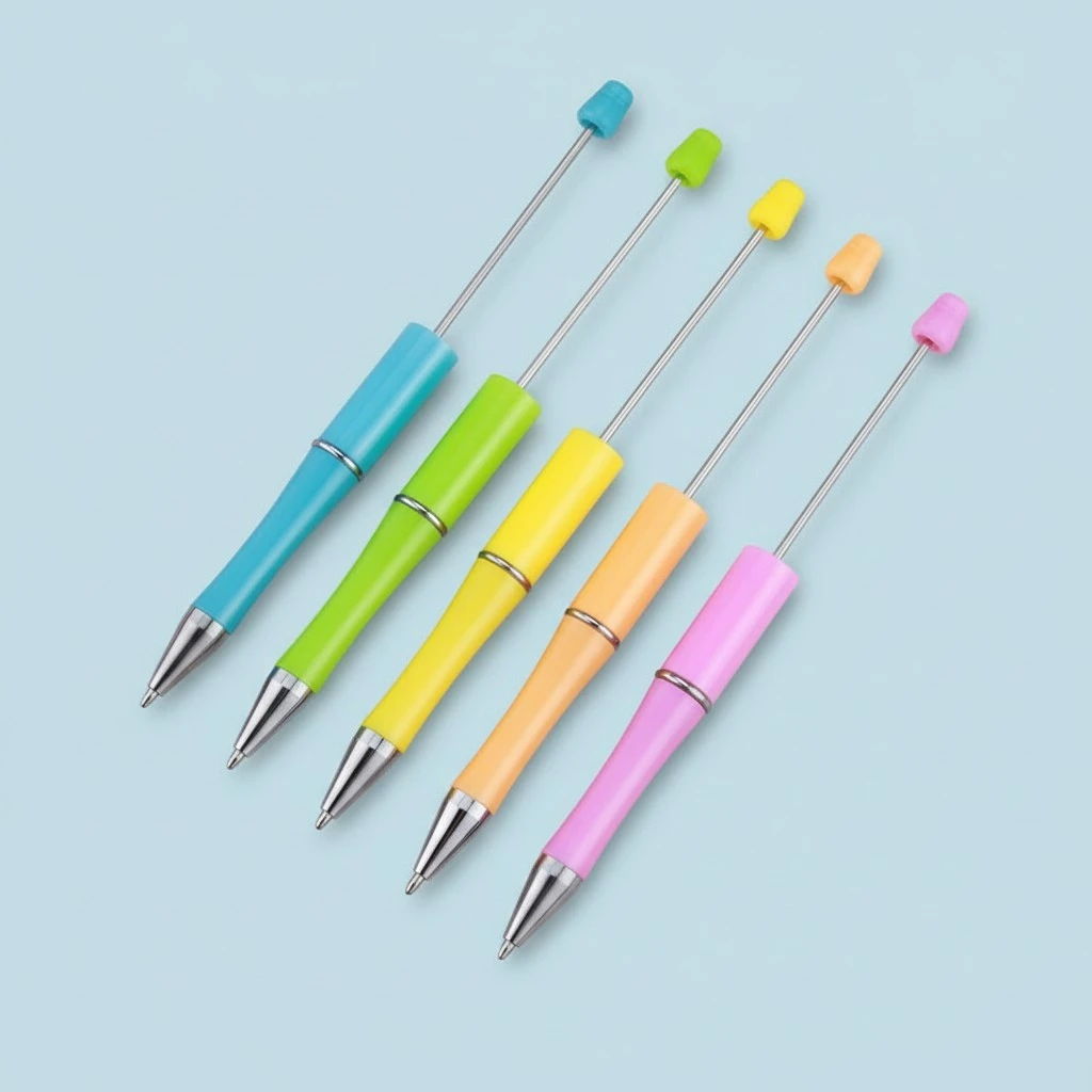 10Pcs Beadable Pen Beaded Pen Ballpoint Pen Plastic Crafting Pen For Rewards Plastic Bead Pen
