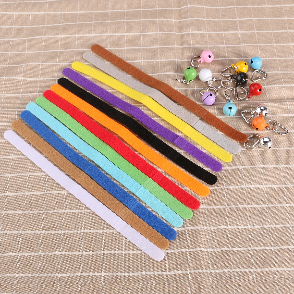 UEETEK 12 Colors 20*1cm Adjustable Puppy ID Bands Collars Double Side Super Plush Dog Collars