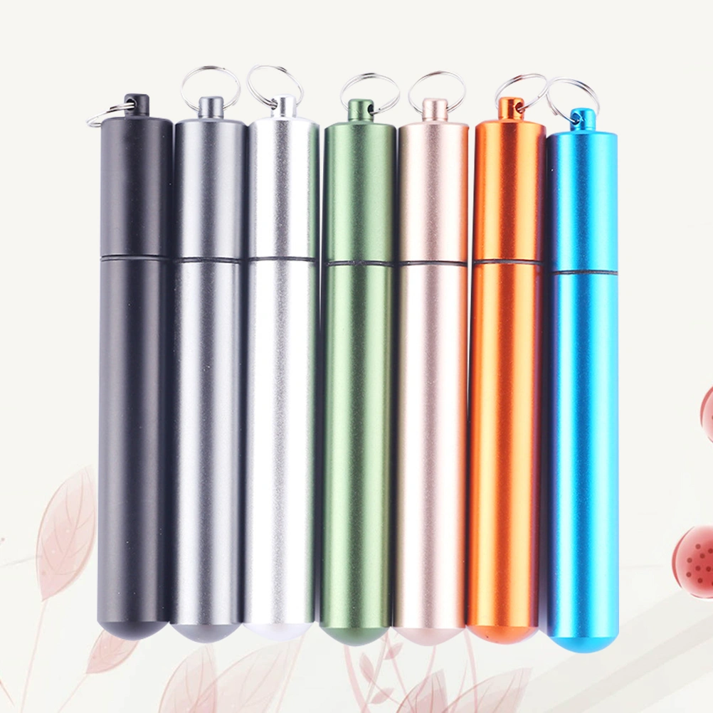 Random Color Reusable Stainless Steel Straws Telescopic 304 Food Grade Portable Travel Safe Reusable Drinking Straws With Cleaning Brush