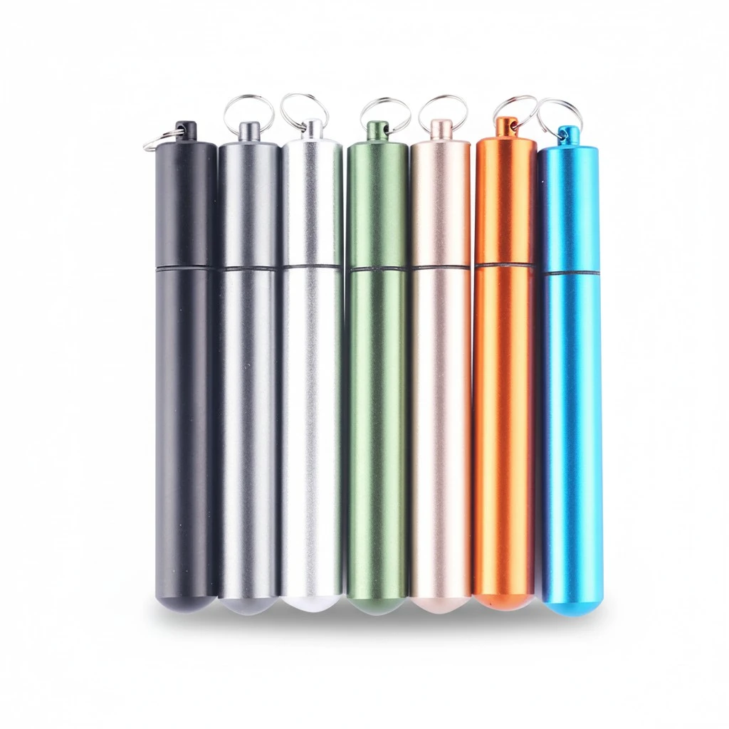 Random Color Reusable Stainless Steel Straws Telescopic 304 Food Grade Portable Travel Safe Reusable Drinking Straws With Cleaning Brush