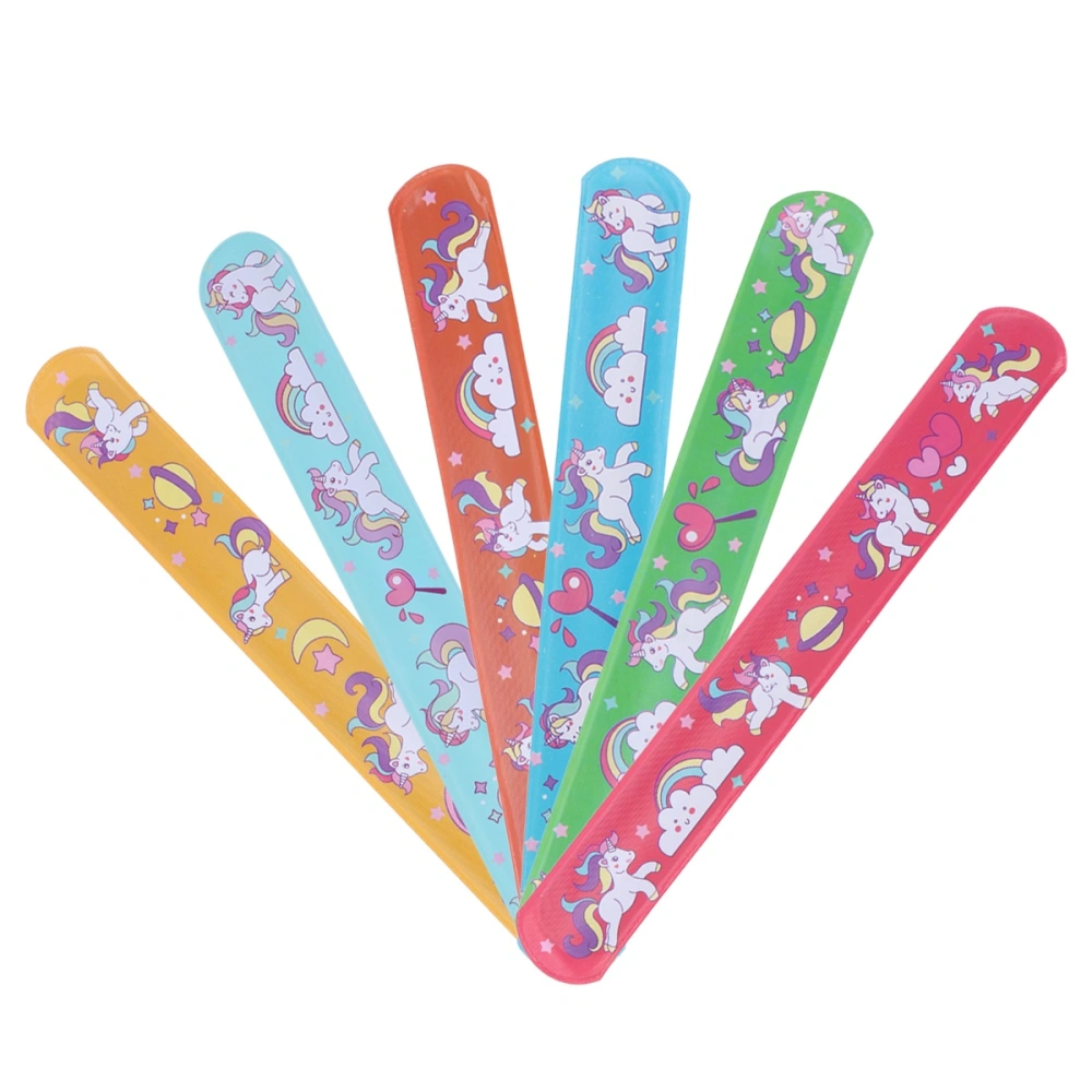 24pcs Slap Bracelet Unicorn Wristbands Decoration PVC Bracelet for Gifts Birthday Party and School Rewards (Random Pattern)