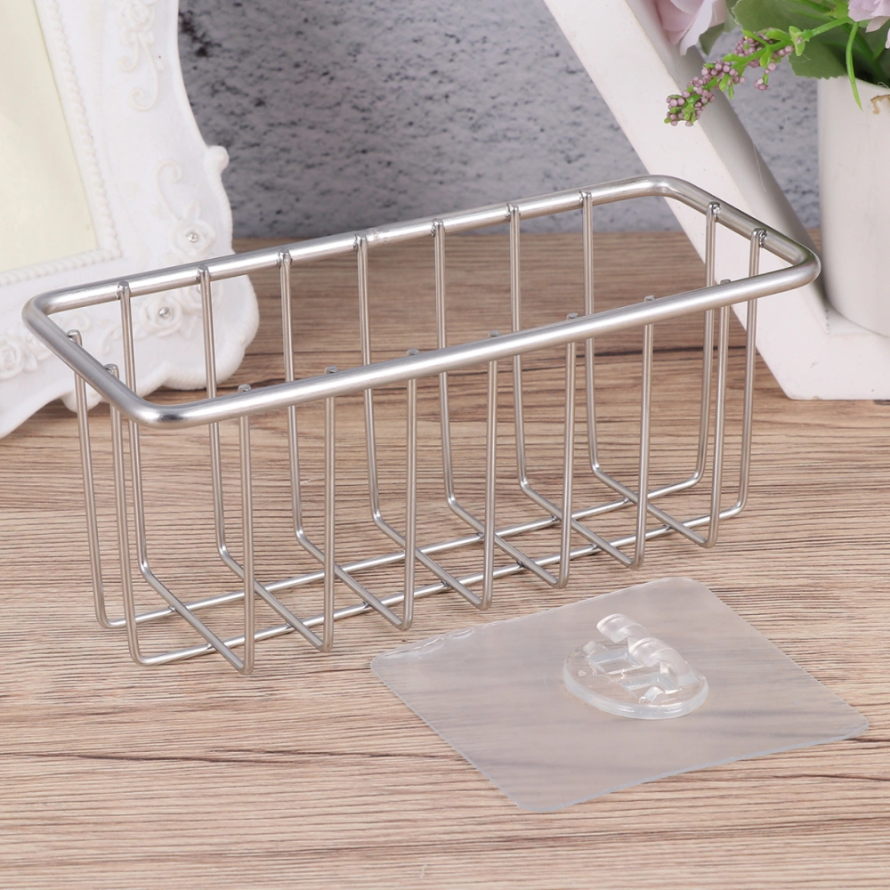 Wall-mounted Stainless Steel Sink Caddy Kitchen Storage Basket Drain Sponge Rack Organizer