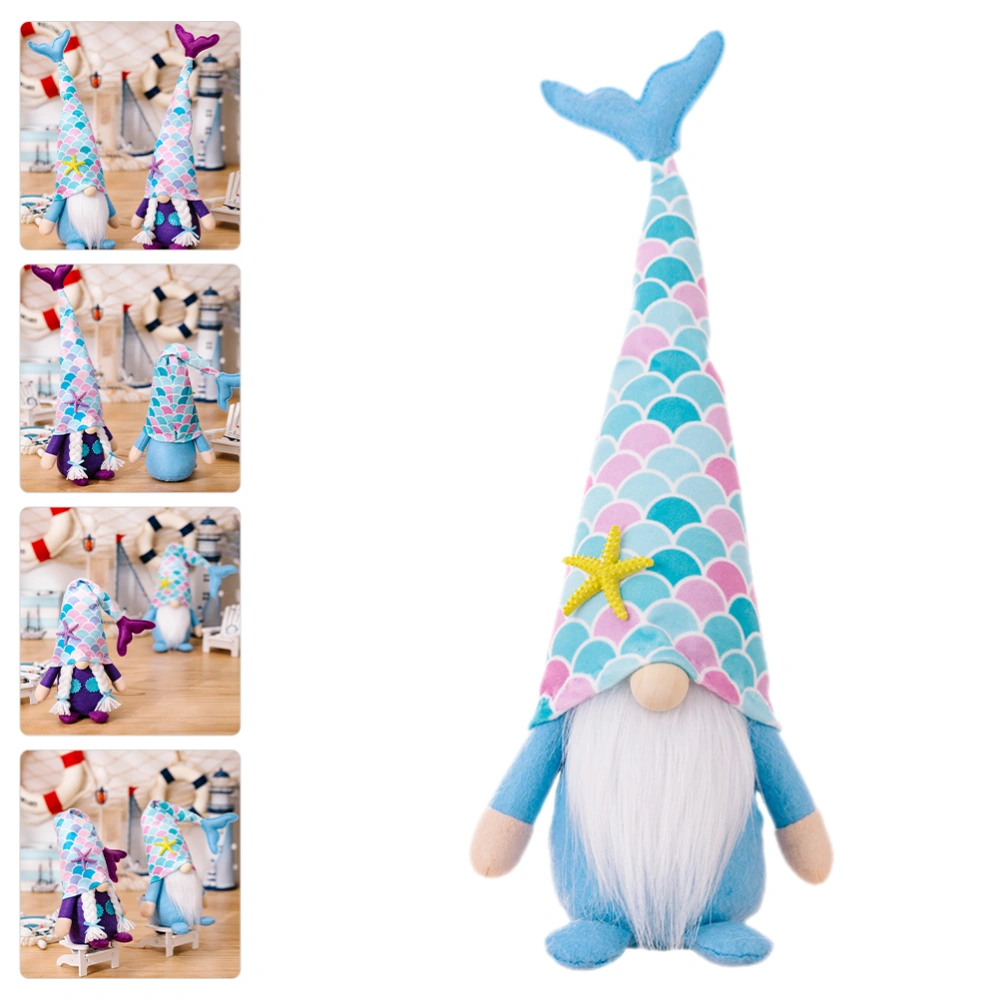 Mermaid Gnome Stuffed Plush Gnome Doll Mermaid Tail Beach Elf Dwarf Home Decoration