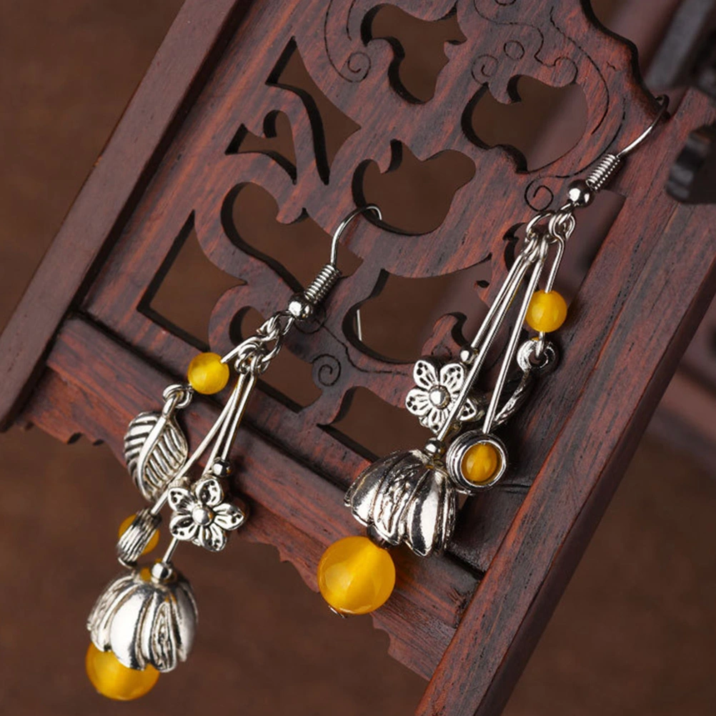 1 Pair Tassel Earrings Ear Drop Ethnic Style Earring Women Ear Ornament