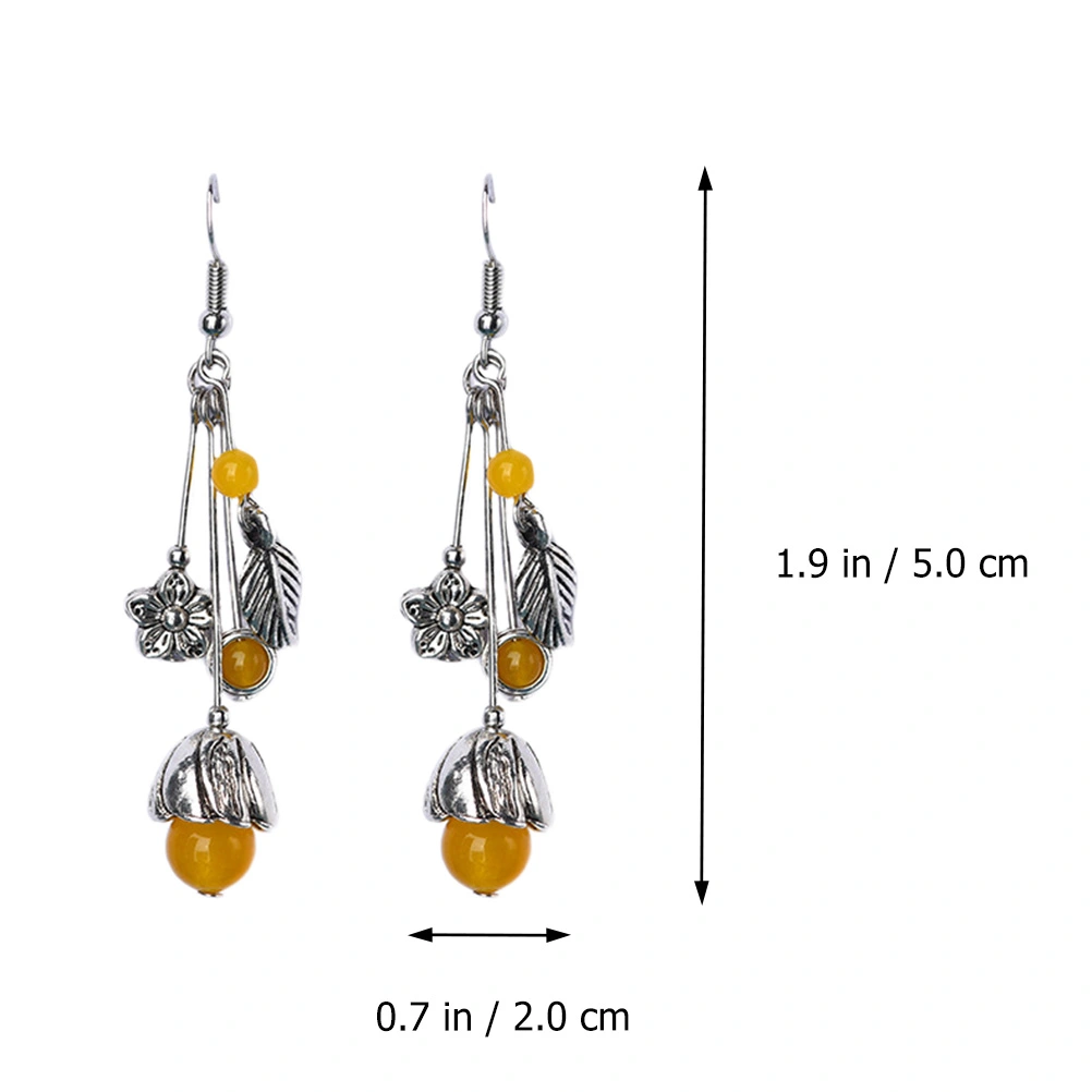1 Pair Tassel Earrings Ear Drop Ethnic Style Earring Women Ear Ornament