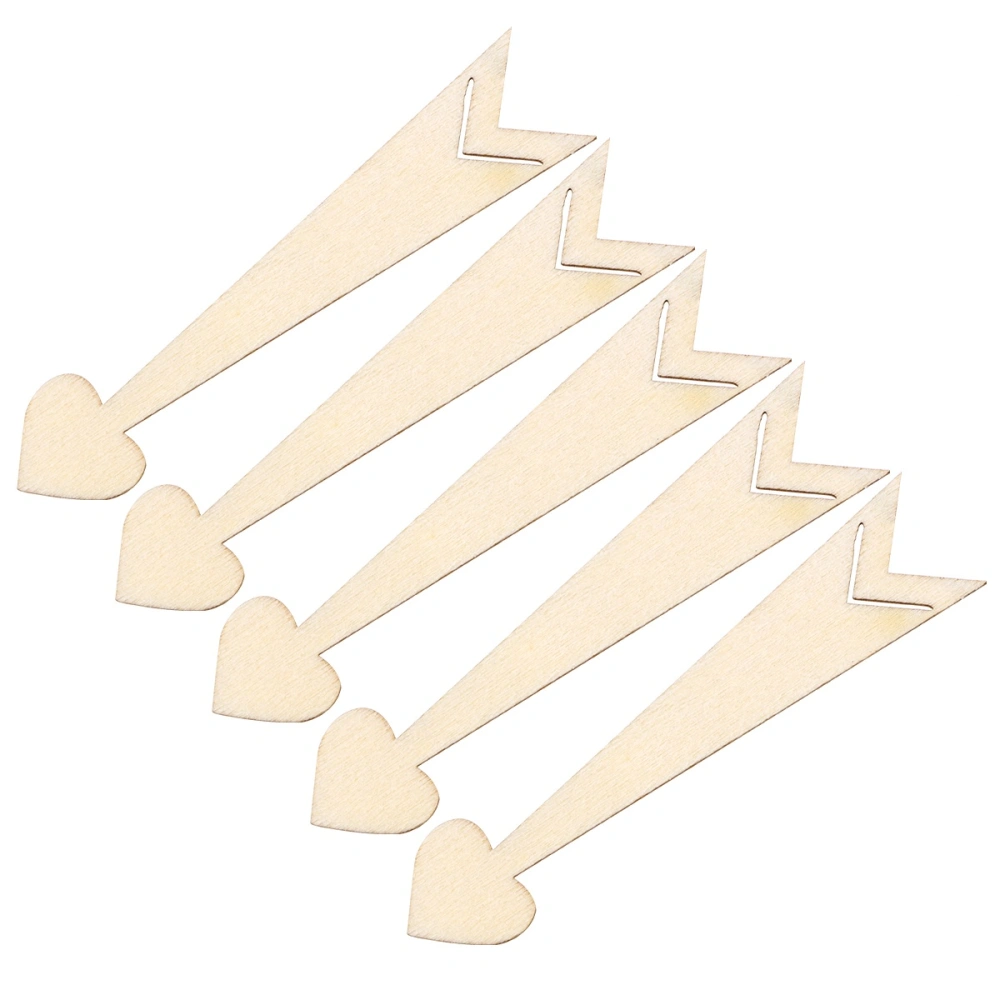 10pcs Unfinished Wood Cutout Chips Wooden Slices Ornaments for DIY Arts Crafts Projects (Love Heart Arrow)