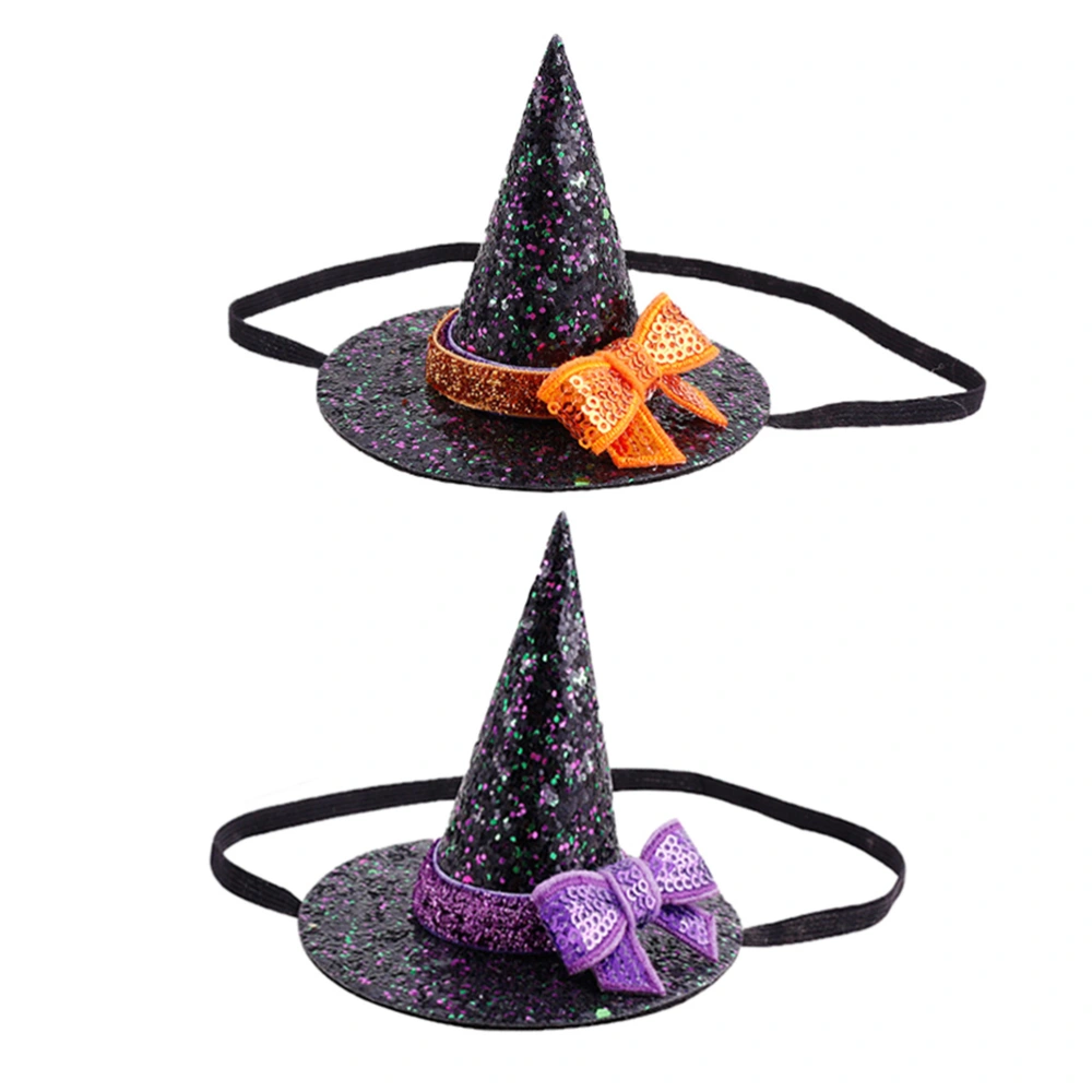 2Pcs Halloween Hairbands Headwear Adorable Witch Hat Hair Accessories