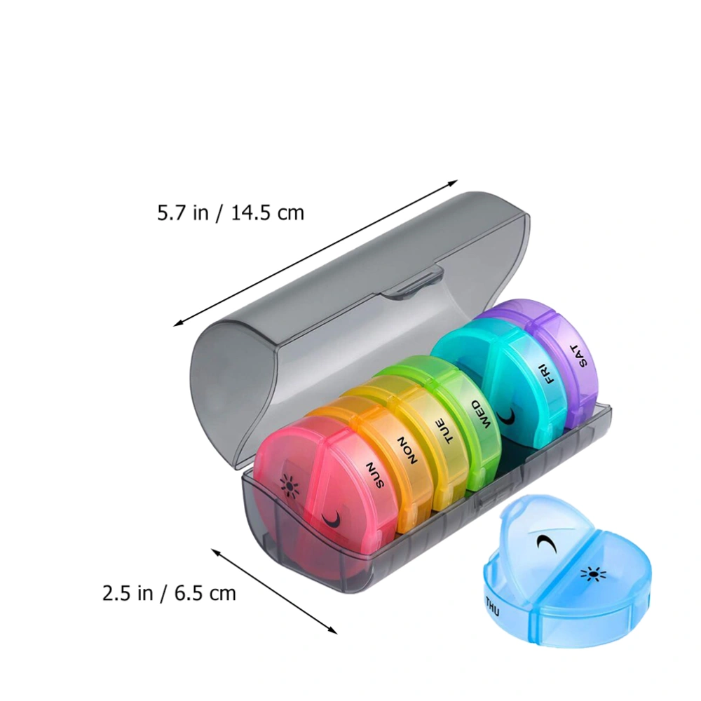 1 Set Weekly Pill Organizer Portable 7 Days Pill Box Case Travel Medicine Box