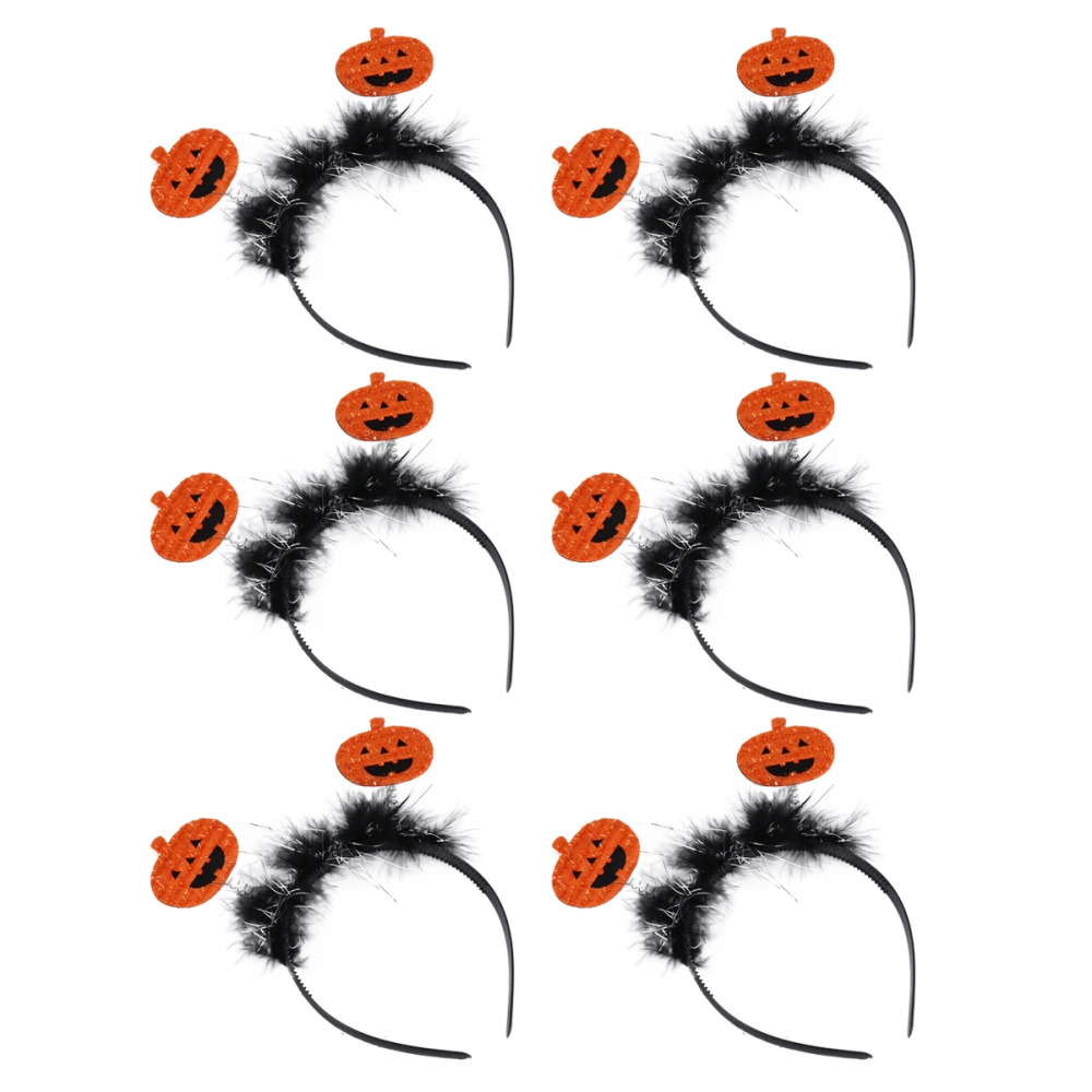 6pcs Halloween Pumpkin Headband Funny Hair Accessory Party Cosplay Costume