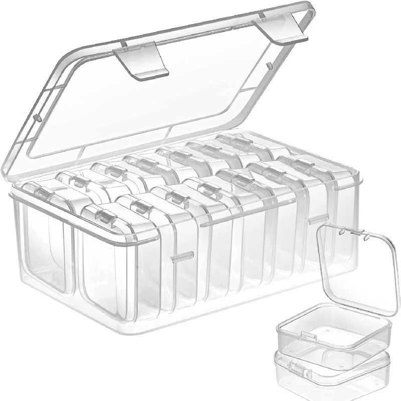 1 Set of Storage Containers with Lids Storage Boxes for Pin Small Item Beads Earplugs Small Storage Box