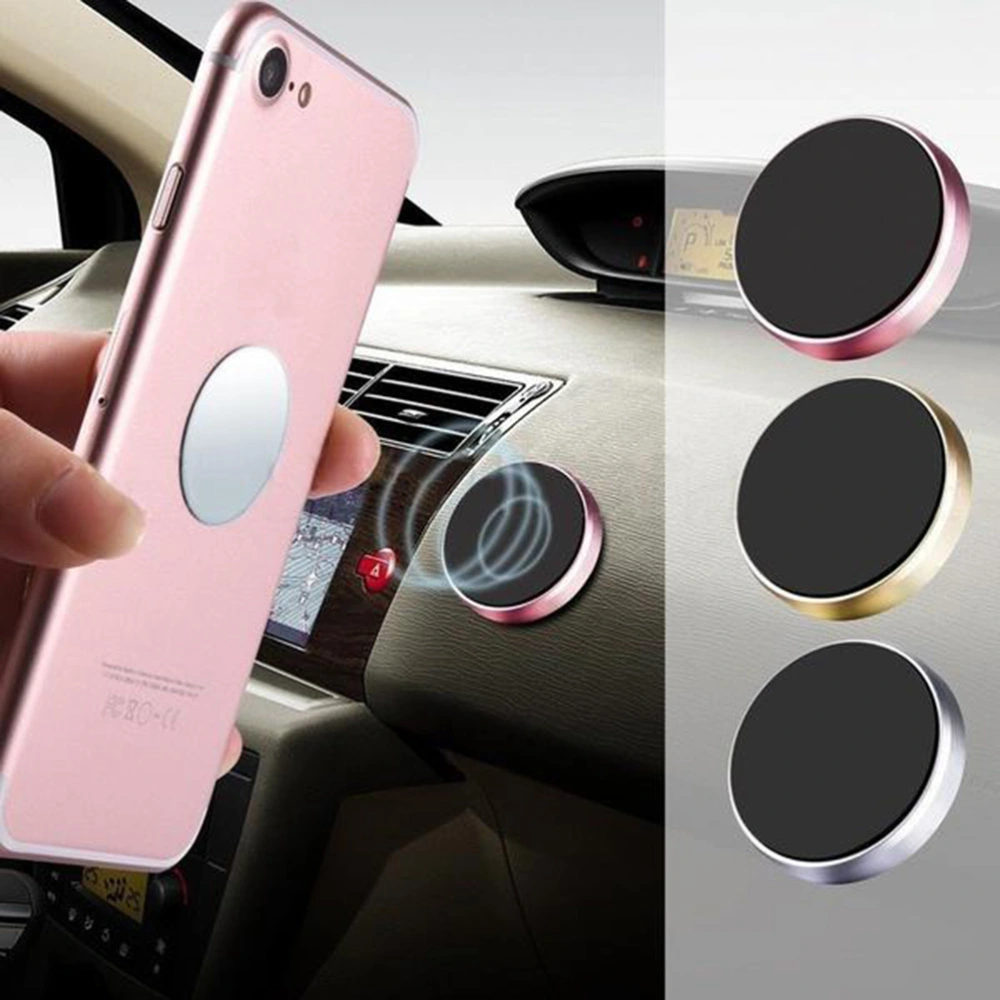 Universal Mini Car Magnetic Dashboard Cell Phone Mount Holder Stand for Smartphones (Silver)