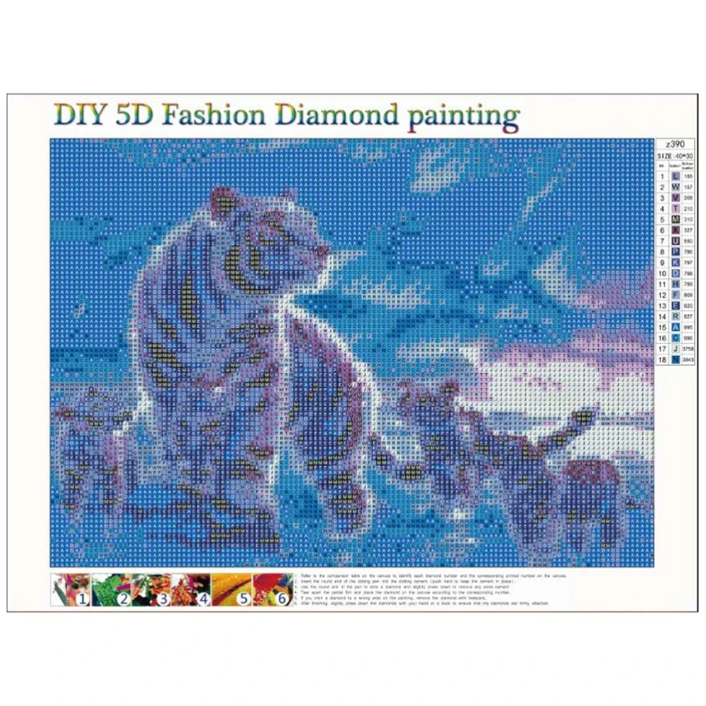 Tiger Family DIY 5D Beads Painting Embroidery Cross Stitch Painting Pictures DIY Arts Crafts Home Wall Decor 30x40cm