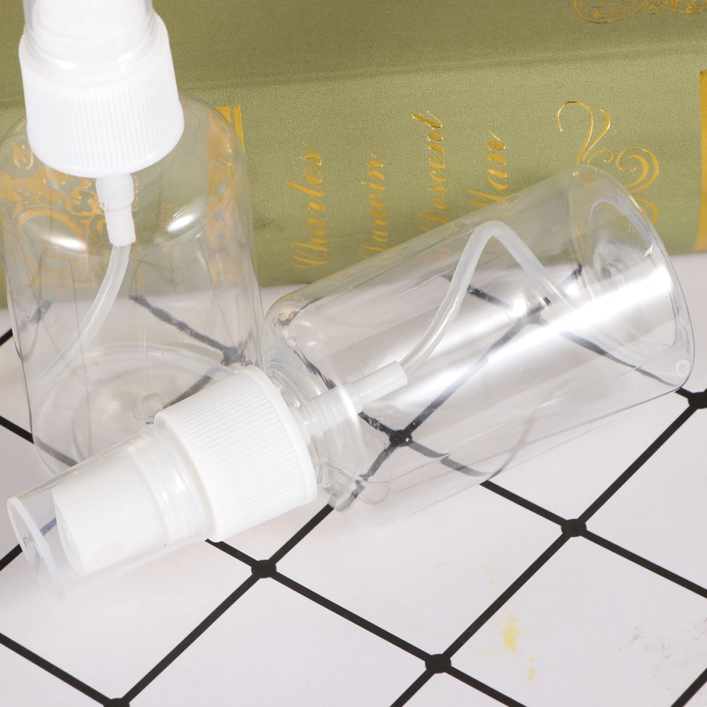 5pcs 50ml Refillable Transparent Travel Perfume Atomizer Bottles Pump Spray Bottles (Random Color)