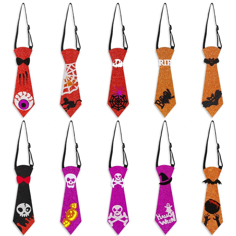 4pcs Halloween Party Necktie Lightweight Halloween Neckerchief Halloween Party Favor